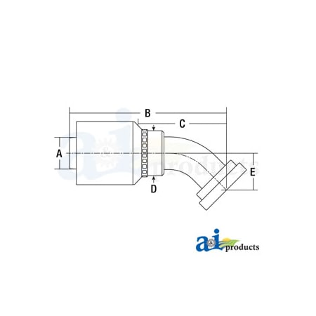 A & I Products HW-C61 Code 61 Flange Head - 45 Elbow 6 x3 x2 A-C6145-16-16-W